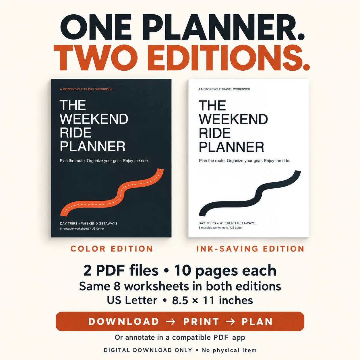 Color and ink-saving editions, two ten-page PDF files with the same eight worksheets